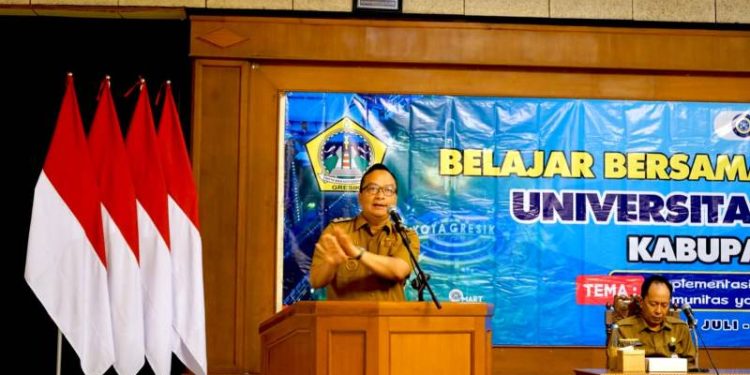 Fokuskan Empat Isu Strategis, Wabup Gresik Resmi Terima Mahasiswa KKN-BBK UNAIR ke-6