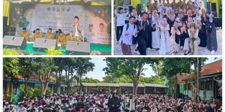 Penampilan Grup Sholawat Miftahuzzain PP Al-Miftah Pukau Ratusan di Momen Maulid Nabi 