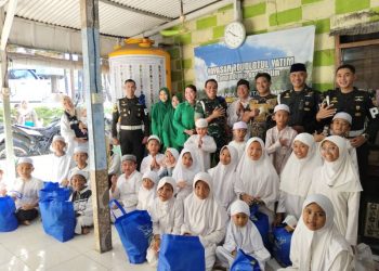 Jadi Tradisi Setiap Bulan Suci Ramadhan, Subdenpom V/4-2 Gresik Santunan anak Yatim dan berbagi Takjil