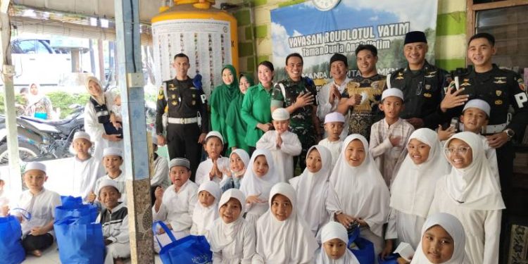 Jadi Tradisi Setiap Bulan Suci Ramadhan, Subdenpom V/4-2 Gresik Santunan anak Yatim dan berbagi Takjil
