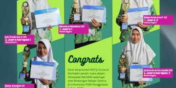 5 Santriwati MATQ Sunanul Muhtadin Raih Juara Olimpiade Tingkat MA/SMA di Bumi Ronggolawe