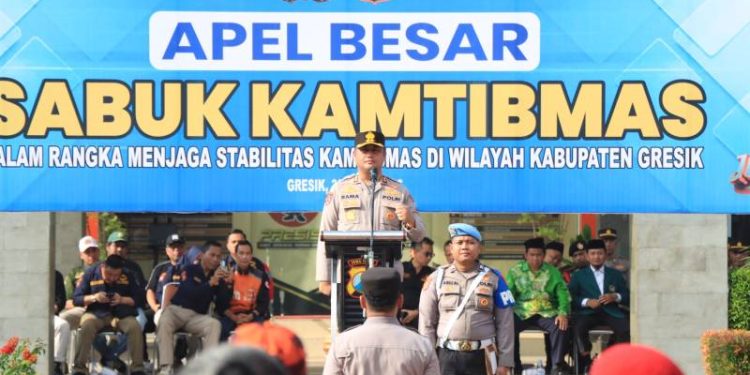 Kapolres Gresik Pimpin Apel Besar “Sabuk Kamtibmas”, Perkuat Sinergi Demi Stabilitas Wilayah