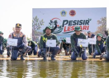 Pemkab Gresik Kolaborasi dengan PT Smelting Kick Off Program Pesisir Lestari Tanam 10.000 Mangrove Amankan Generasi Mendatang